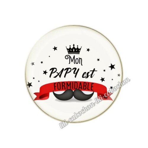 Cabochon résine a coller 25 mm papy fête des grands-pères gp1