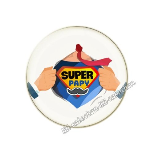 Cabochon résine a coller 25 mm papy fête des grands-pères gp8