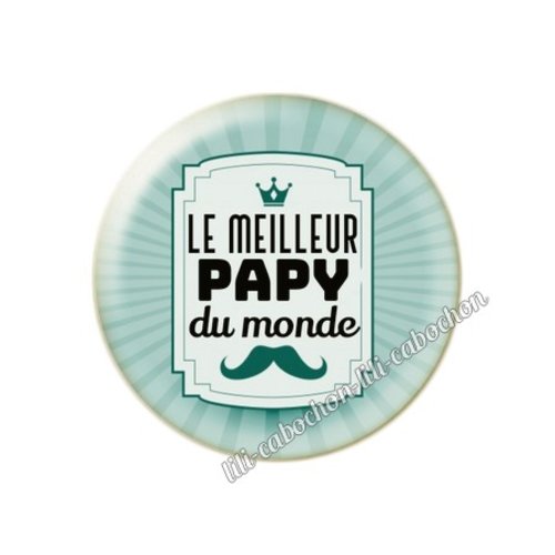 Cabochon résine a coller 25 mm papy fête des grands-pères gp9