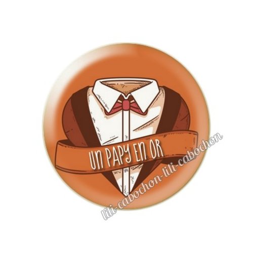 Cabochon résine a coller 25 mm papy fête des grands-pères gp10