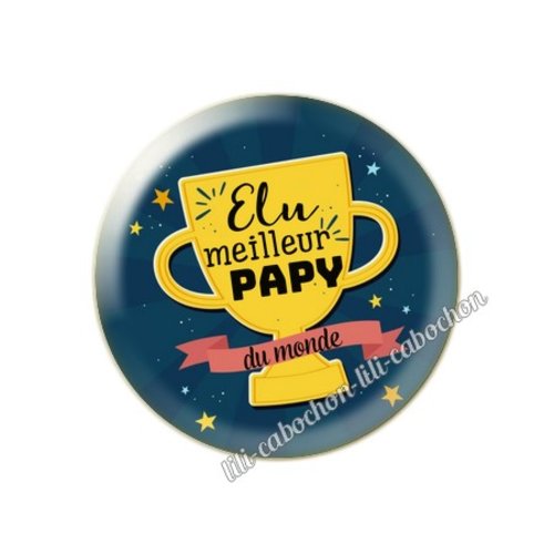 Cabochon résine a coller 25 mm papy fête des grands-pères gp15