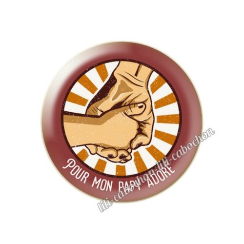 Cabochon résine a coller 25 mm papy fête des grands-pères gp19