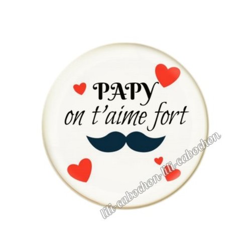 Cabochon résine a coller 25 mm papy fête des grands-pères gp33