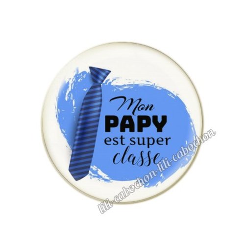 Cabochon résine a coller 25 mm papy fête des grands-pères gp40