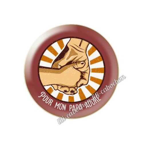 Cabochon résine a coller 25 mm papa gp25