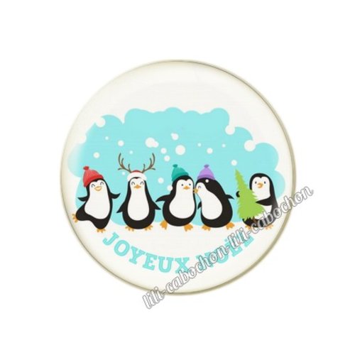 Cabochon résine a coller 25 mm joyeux noel pp107