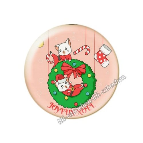 Cabochon résine a coller 25 mm joyeux noel pp109