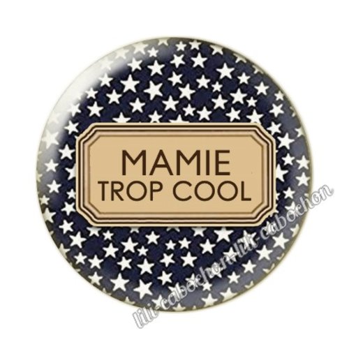 Cabochon résine a coller 25 mm mamie pp19