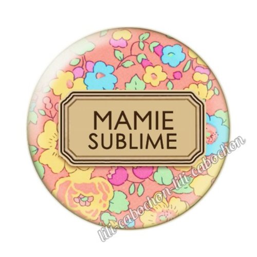 Cabochon résine a coller 25 mm mamie pp21