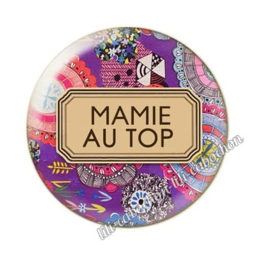Cabochon résine a coller 25 mm mamie pp23