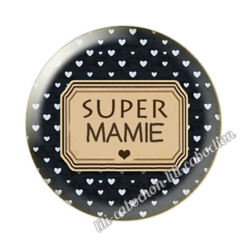 Cabochon résine a coller 25 mm mamie pp32