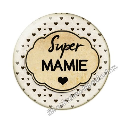 Cabochon résine a coller 25 mm mamie pp35