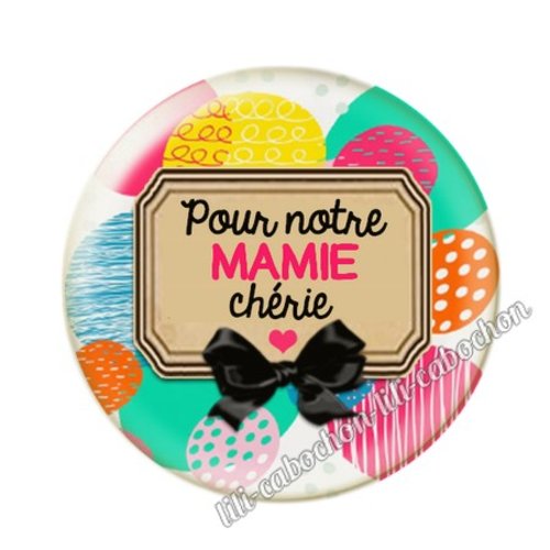 Cabochon résine a coller 25 mm mamie pp38