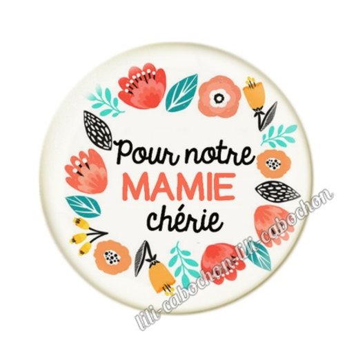 Cabochon résine a coller 25 mm mamie pp44