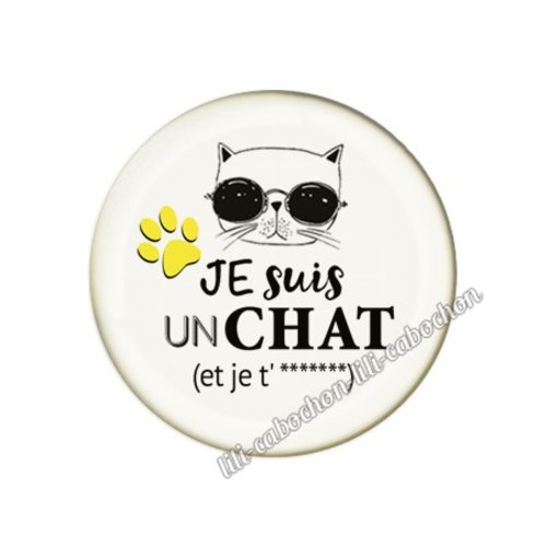 Cabochon résine a coller 25 mm chat pp61