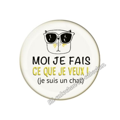 Cabochon résine a coller 25 mm chat pp62