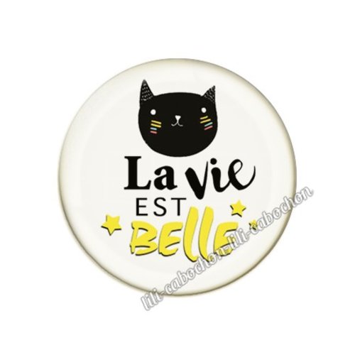 Cabochon résine a coller 25 mm chat pp66