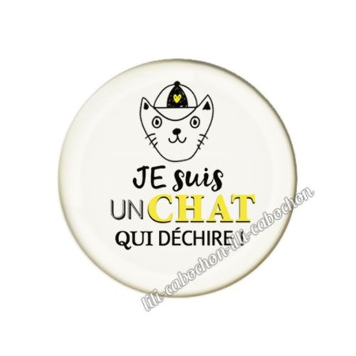 Cabochon résine a coller 25 mm chat pp68
