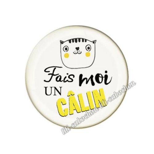 Cabochon résine a coller 25 mm chat pp71
