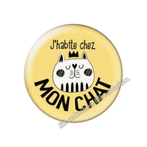 Cabochon résine a coller 25 mm chat pp74