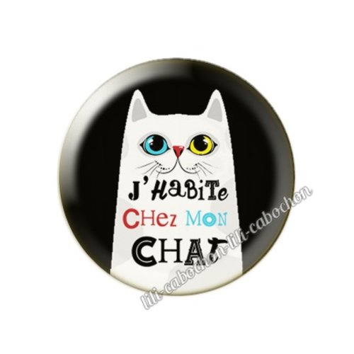 Cabochon résine a coller 25 mm chat pp78