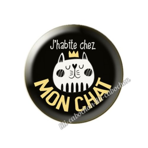 Cabochon résine a coller 25 mm chat pp83