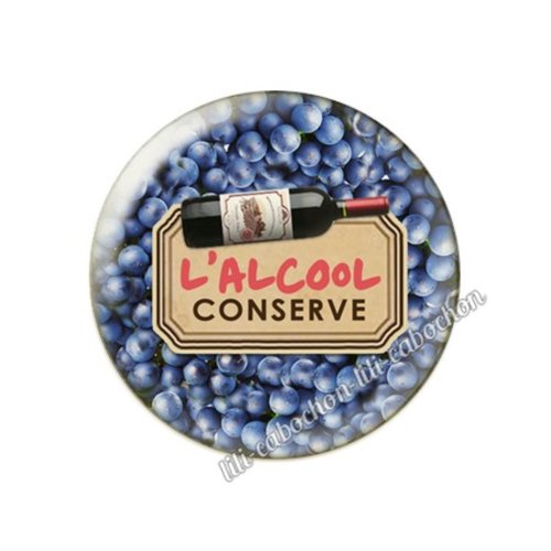 Cabochon résine a coller 25 mm vin pp85