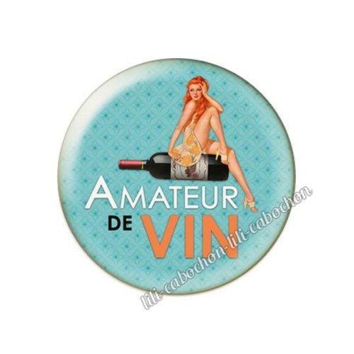 Cabochon résine a coller 25 mm vin pp87