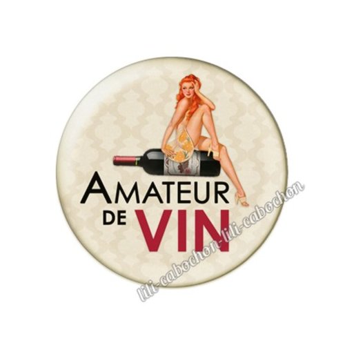 Cabochon résine a coller 25 mm vin pp88
