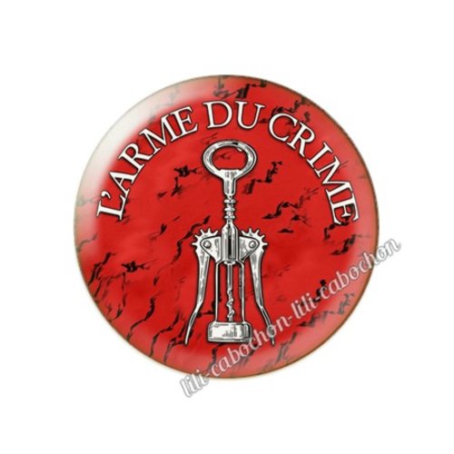 Cabochon résine a coller 25 mm vin pp89