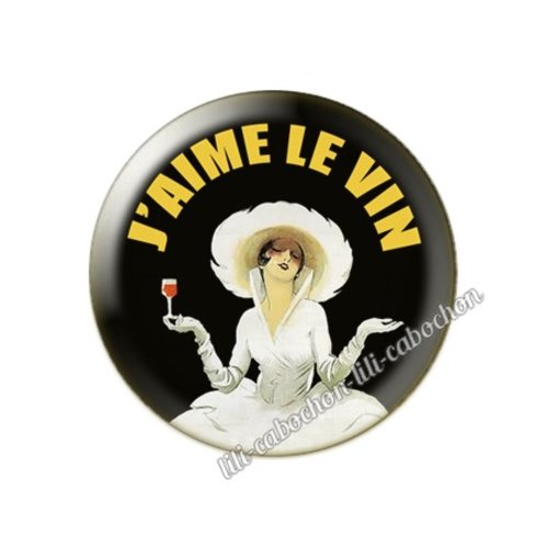 Cabochon résine a coller 25 mm vin pp94