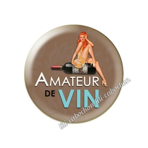 Cabochon résine a coller 25 mm vin pp98