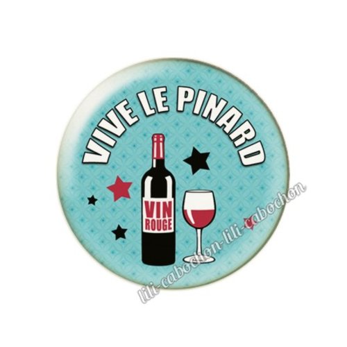 Cabochon résine a coller 25 mm vin pp102