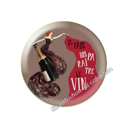 Cabochon résine a coller 25 mm vin pp105