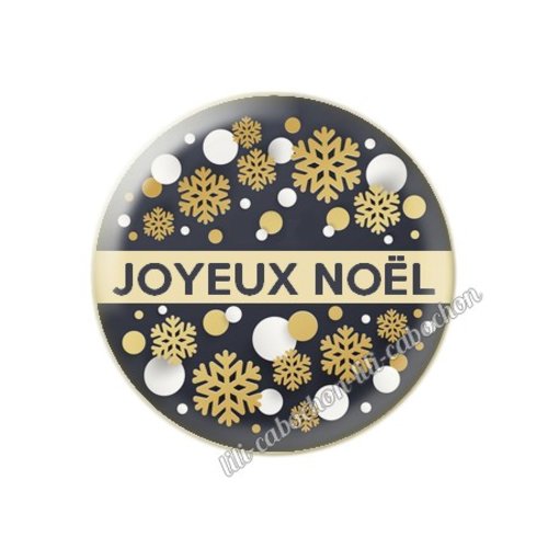 Cabochon en résine époxy 25 mm joyeux noel nl2