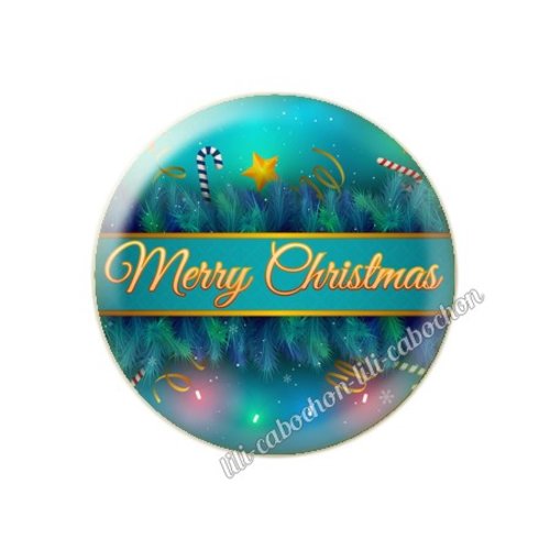 Cabochon en résine époxy 25 mm joyeux noel nl5