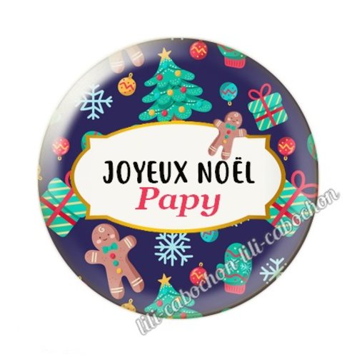 Joyeux noel papy noel7c cabochon en résine époxy 25 mm