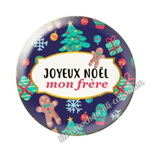 Joyeux noel mon frère noel13c cabochon en résine époxy 25 mm