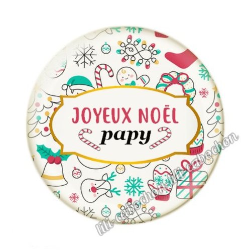 Joyeux noël papy noel27c cabochon en résine époxy 25 mm