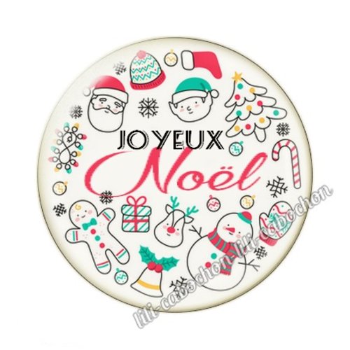 Joyeux noël noel32c cabochon en résine époxy 25 mm