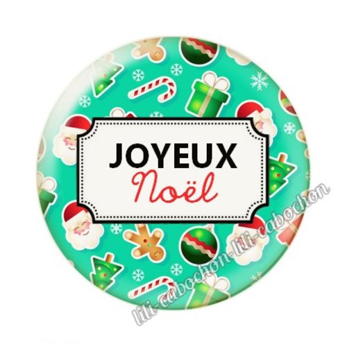 Joyeux noël noel37c cabochon en résine époxy 25 mm