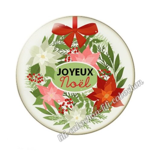 Joyeux noël noel40c cabochon en résine époxy 25 mm