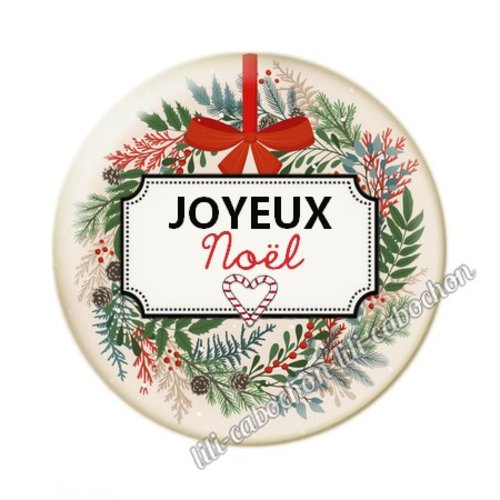 Joyeux noël noel41c cabochon en résine époxy 25 mm