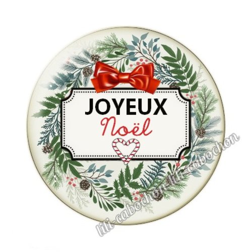 Joyeux noël noel42c cabochon en résine époxy 25 mm