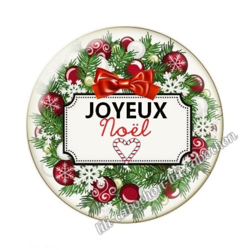 Joyeux noël noel47c cabochon en résine époxy 25 mm