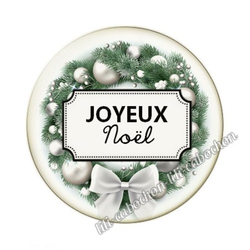 Joyeux noël noel48c cabochon en résine époxy 25 mm