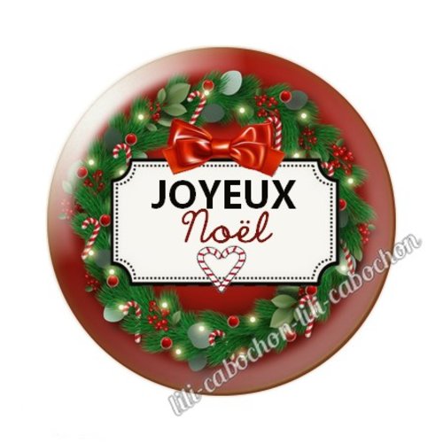 Joyeux noël noel60c cabochon en résine époxy 25 mm