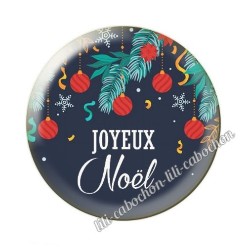 Joyeux noël noel63c cabochon en résine époxy 25 mm
