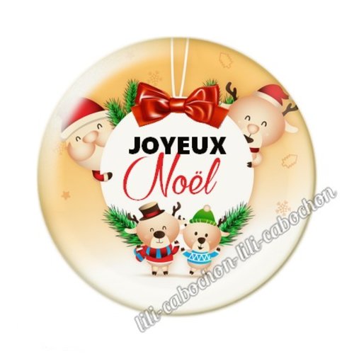 Joyeux noël noel66c cabochon en résine époxy 25 mm