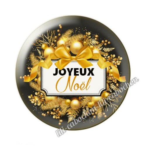 Cabochon en résine époxy 25 mm joyeux noël noel68c
